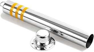 Parking Post Bollards Stainless Steel Parking Barrier With Reflective Strips，Bollard Post, Safety Bollard, Construction Safety Bollard (Color : Silver, Size : 800x89mm/31.5x3.5in)