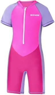 MIENOE Teen Girls One Piece Swimsuit Kid Swimsuit Girls Water Sport Short Swimsuit UPF 50+ Sun Protection Bathing Suits