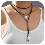 Roe Dolph Boho Necklaces for Women Trendy Western Country Concert Outfits Accessories Brown Suede Choker Necklace Layered Leather Necklaces Boho Western Jewelry Cowboy Cowgirl Outfits Jewelry