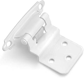 10 Pack (5 Pair) 3/8" Inset White Self Closing Cabinet Hinges for Offset Kitchen Cabinet Door, Face Frame Semi Concealed Kitchen Cabinet Hinges