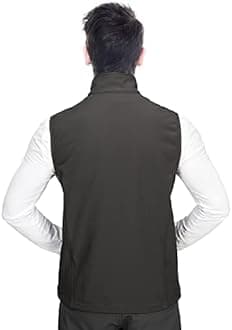 33,000ft Mens Softshell Gilet Activewear Vests Windproof Fleece Lined Outerwear Zipped Pockets Sleeveless Softshell Jacket for Leisure, Golf, Travelling