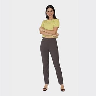 BlissClub Women's Straight Fit Mid Rise Pants