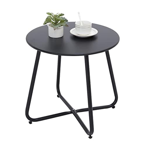 Juserox Small Patio Side Table (Black)