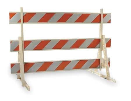 Type 3 Barricade, Orange/White, 48 in. W