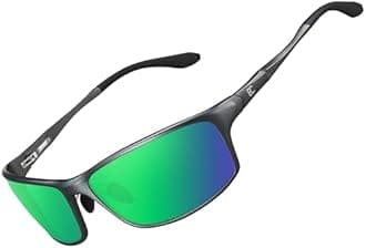 BIRCEN Polarized Mens Sunglasses: UV Protection Sports Shades for Men Women Sport Driving with Al-Mg Frame