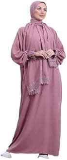 Elegant One-Piece Abaya and Prayer Dress Crepe Solid Color | Lightweight and Comfortable | Hijab Abaya Suit