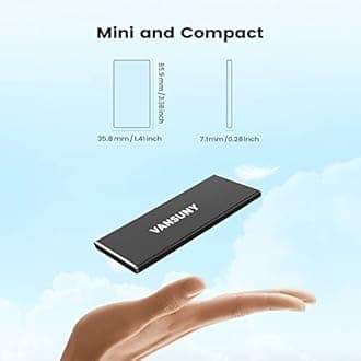 Vansuny External SSD USB 3.1 550MB/s High-Speed Read Write Portable SSD External Hard Drive USB C Mobile Solid State Drive (1TB, Black)