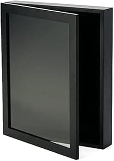 Hearthli Forever Frames 14x17 Black Rectangular Shadow Box, Wall Mount, Black Wood Frame