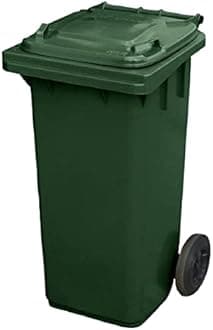 BritishBins Green 120 ltr Wheelie Bin - Half Size Household Wheelie Bin (For Many Councils) - Tough & Durable - For All Your Outdoor Rubbish & Recycling - EN840 Certified & Tested
