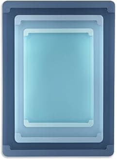 COOK WITH COLOR Extra Large Cutting Board Set, Jumbo-Sized Boards with Rubber Border for Enhanced Cooking Experience, 3-Piece, Blue