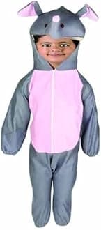 Animal dress for kids | wild animal costume for boys & girls | school function theme party fancy dress 2-8 years (6-7 Years, Elephant)
