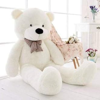 Bhagwati Soft Toy White 5 Teddy Bear Plush Stuffed Animals Soft Toys, Huggable Teddy Bear, Birthday Gift For Boys, Girls, Wife, Girlfriend, Women, Kids Valentine S Christmas Gift (5 Feet, White)