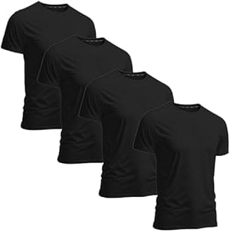 Men's Athletic Workout T-Shirts (Dry Fit, 4-Pack) Moisture Wicking Performance Activewear Gym, Yoga, & Running Tees