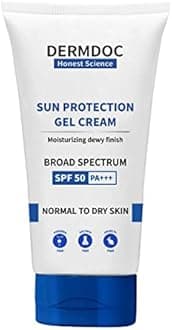 DermDoc UVA & UVB Broad Spectrum Sunscreen With SPF 50 & PA+++ For All Skin Types | 50 g Cream | No White Cast | Water & Sweat Resistant | No Parabens & Sulphates