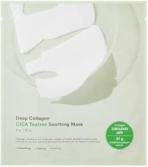 SUNGBOON EDITOR Deep Collagen CICA Teatree Overnight mask, Real Collagen 2,160,000ppb & Teatree Extract | Glass Skin, Calming for Blemish Care, Face Masks, Real TikTok Viral, Korean Skin Care, 37gx1ea