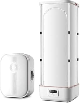 Standing Garment Steamer, Collapsible Automatic Wireless Vertical Steam Iron with Wrinkle Removal Clip, Hanging Ironing Machine for Clothes Household Appliance