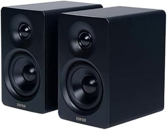 M60 Compact Desktop Speakers 2.0, for PC/Laptop/Computer, Bluetooth v5.3, USB C & 3.5 mm AUX, Hi-Res Audio Wireless Certified, 66W RMS, for Music and Gaming, Pair with Stands, Black