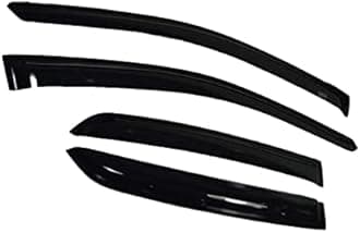 Kunj Autotech Door Visor Wind Rain Deflector Black Compatible for Nissan Sunny 2011 Onwards Set of 4 Pieces