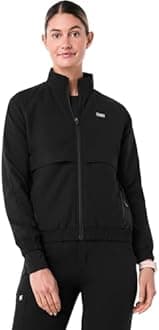 FIGS Sydney Scrub Jacket for Women — 5 Pockets, Classic Fit, Mesh Lining, 4-Way Stretch Women’s Scrub Jacket