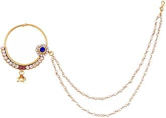 Lucky Jewellery Wedding Designer Gold Plated Dulhan Choker Bridal Set with sheeshpatti for Girls & Women (2475-L1ZS-KD124-)