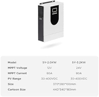 1000-10200w Hybrid Solar Inverter , Dc 12 V/24 V/48v-Ac230v Off-Grid Pure Sine Wave Inverter , Built-In 40/80/120/160a Mppt Solar Controller , Photovoltaic Inverter Controller All-In-One,DC12V-2000W
