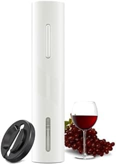 COKUNST Electric Wine Opener, Cordless Automatic Corkscrew with Foil Cutter, Battery Operated Wine Bottle Opener for Home, Gift, Party, White
