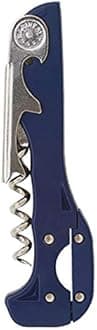 Boomerang Two-Step Corkscrew Wine Opener with Built-In Foil Cutter and Bottle Opener - Dark Blue
