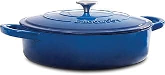 Crock-Pot Crock Pot Artisan Enameled Cast Iron Braiser W/Lid, 5 Quart, Sapphire Blue