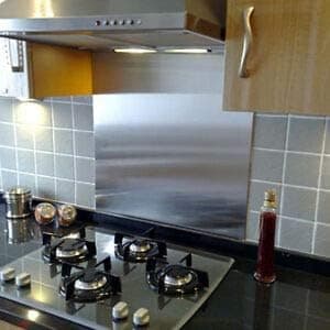 Stainless Steel 1.2mm Thick Brushed Kitchen Splashback (700mm x 800mm)