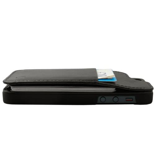 Vaultskin Slim Leather Wallet Case for iPhone 5 & 5S in Black - Holds up to 8 Cards
