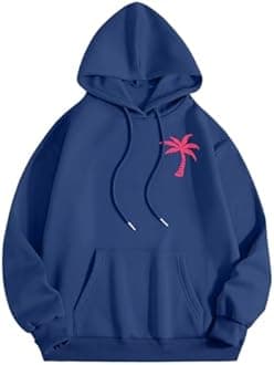 Puff Graphic Oversized Hoodies for Women Teen Girls Kids Trendy Cute Preppy Sweatshirt Long Sleeve Y2K Tops with Pockets