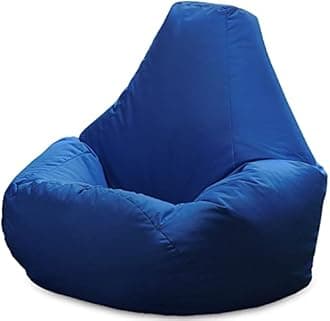 Adult Highback Beanbag Chair - Large Water-Resistant for Indoor and Outdoor Use - Lounge or Gaming Chair - Manufactured in UK (Blue)