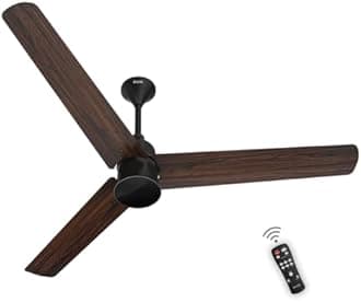 Polycab Silencio Mini 900mm 5-Star BLDC, Remote Ceiling fan for home | 55% Energy Saving, 100% Copper, High Speed, 25 Speed Setting, Reversable & Timer | 4-yr Warranty【Walnut Wood】
