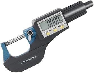 Beslands 0-25 mm/0-1 inch Digital Micrometer - 0.001 mm/0.0005 inch High Precision Portable LCD Electronic Micrometer - Incremental and Absolute Measure - Inch & Metric Mode, Stainless Steel