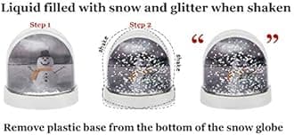 Personalised with Your own Text,Name,Image themed Photo Snow Globe Dome Glitter Shaker. (Rose Gold)