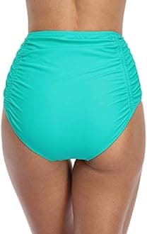 CharmLeaks Women Medium Waisted Swim Briefs Solid Bikini Bottoms Swimwear Bottom
