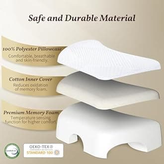 SAHEYER Side Sleeper Pillow with Arm Hole, Memory Foam Pillow for Neck and Shoulder, Multi-Angle Armholes Pillow for Many Sleeping Positions, Ergonomic Orthopedic Support Pillow (White)