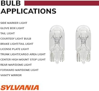 SYLVANIA - 168 Long Life Miniature - Bulb, Ideal for Interior Lighting - Map, Dome, Trunk, Cargo and License Plate (Contains 2 Bulbs)