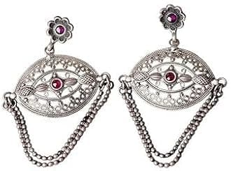 Shyle 925 Sterling Silver Mizoya Layered Drop Intricate Earrings, Well Stamped with 925, Traditional Oxidized Silver Earrings, Gift for Her, Indian Silver Jewellery
