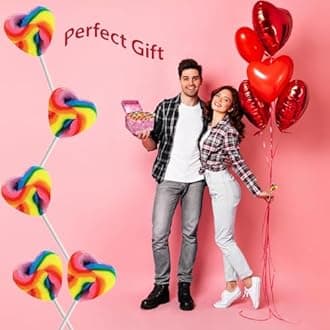 Fruidles Swirl Multicolor Heart Lollipop, Heart Design, Party Bag Fillers, Individually Wrapped (36-Pack)