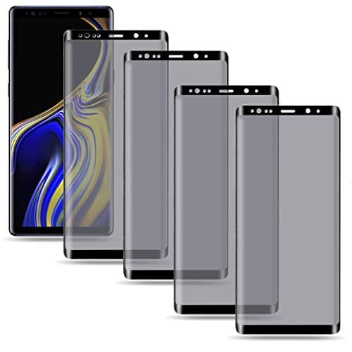 Moresky Compatible with Samsung Note 9 Screen Protector Tempered Glass Privacy Anti Spy Full Coverage 3D Curved Edge (4-Pack) (Clear Black)