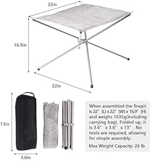 Portable Outdoor Fire Pit 16.5 Inch - New Upgraded Camping Fire Pit Collapsible Foldable Mesh Fire Pits Fireplace for Camping, Campfire, Patio, Backyard and Garden - Carrying Bag Included