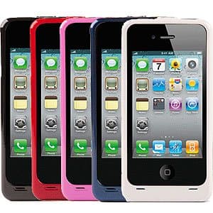 Qmadix Boost Pac Charger for iPhone 4 - 2000 mAH Auxiliary Battery Pack - Extended Capacity Cell Phone Charger - Retail Packaging - Multi Color