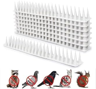 Pigeon Spikes (Pack of 5) Anti Bird Control for Balcony, Railing, Home Window Protection from Pigeon, Dog, Monkey, Crow, Kabootar, Split AC, Spikes with Double Sided Tape (White)