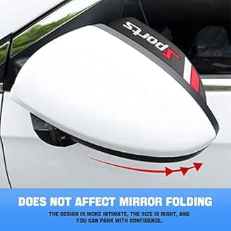 Blilo 2PCS Car Rear View Mirror Rain Eyebrows, PVC Auto Side Mirror Rainproof Guard,Sports Rearview Mirror Rain Visor Smoke Cover,Car Exterior Accessories Universal for Most Cars (Sport/Red),(52)