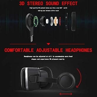 VRヘッドセット リモートコントローラー付き HD 3D VRメガネ バーチャルリアリティヘッドセット VRゲーム&3D映画用 VRヘッドセット iPhone/Android電話対応 4.7-6インチ 4351679442