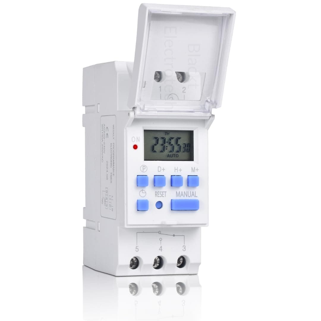 Blackt Electrotech (BT-41D): 16/240V AC Programmable Daily/Weekly Digital LCD Display Control Counter/Time Timer Relay Switch: DIN Rail Type (Warranty 6 Months)