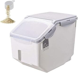 Furn Aspire Rice Storage Container, Large Rice Dispenser Airtight Food Rice Bin Household Sealed Cereal Grain Organizer with Lids for Storing Rice, Flour, Dry Fruit and More