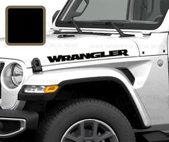 Decal Mods Wrangler Hood Graphic Vinyl Decal fits Jeep Wrangler JK/JL/JT (2007-2024) Black w/392 Bronze Outline FB392O (Set of 2) | FJ3Y6