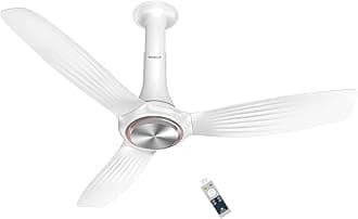 Havells 1200mm Inox BLDC Ceiling Fan | Remote Controlled, Smart Fan, IoT Enabled, Alexa & Google Home Compatible | 5 Star Rated, Upto 60% Energy Saving, 2 Year Warranty | (Pack of 1, Pearl White)